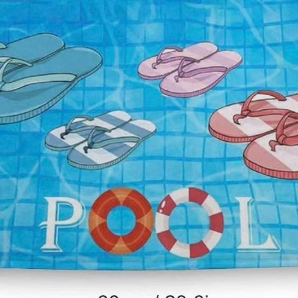 Allijune Blue Mat with Flip Flops and Life Preserver Graphics, 16"x24"